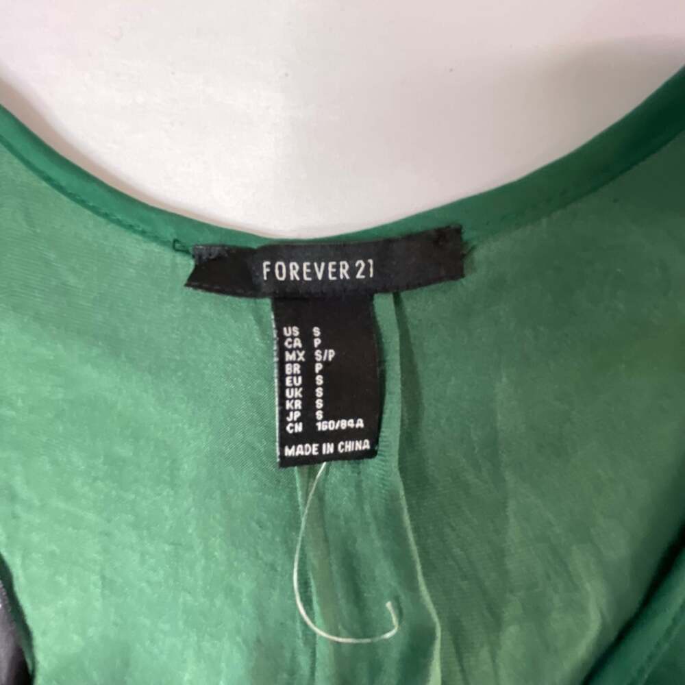Forever 21 Green Long Sleeve Wrap Maxi Dress Size Small - Picture 5 of 5